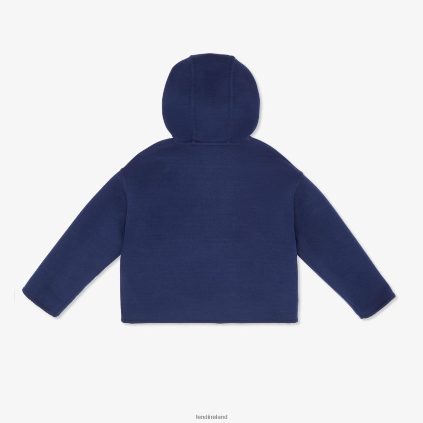 Fendi Kids Double-Face Wool Cloth Jacket With Logo R06TFR2851 Apparel Blue