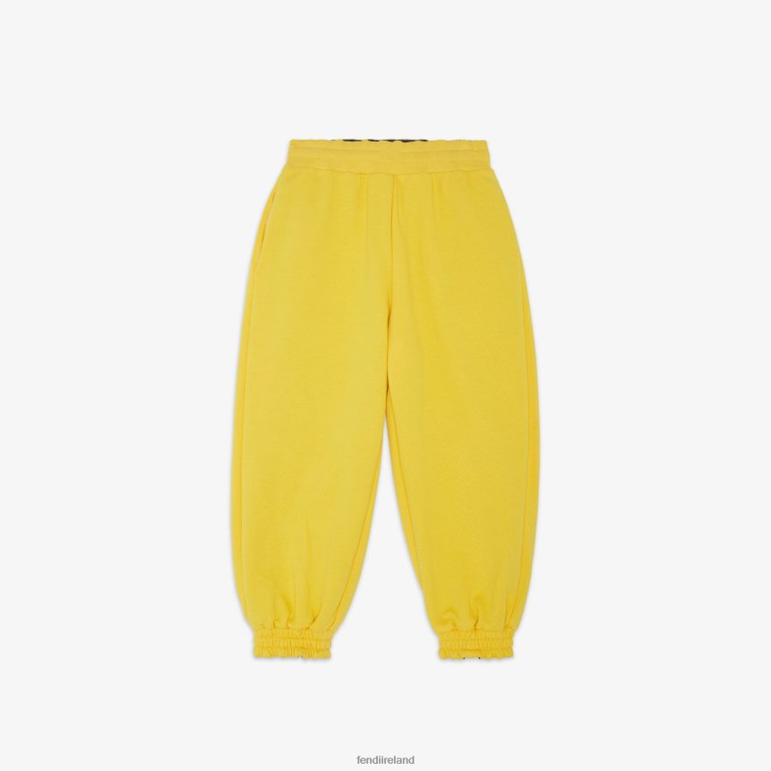 Fendi Kids Fleece And FF Nylon Reversible Pants R06TFR2884 Apparel Yellow