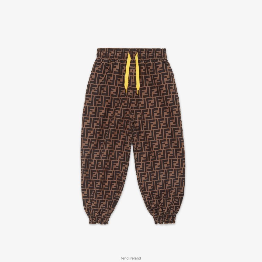 Fendi Kids Fleece And FF Nylon Reversible Pants R06TFR2884 Apparel Yellow