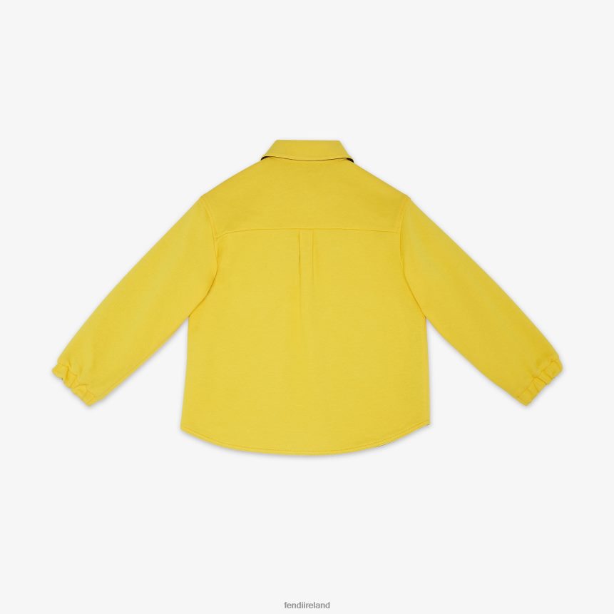 Fendi Kids Fleece And FF Nylon Reversible Shirt Jacket R06TFR2908 Apparel Yellow
