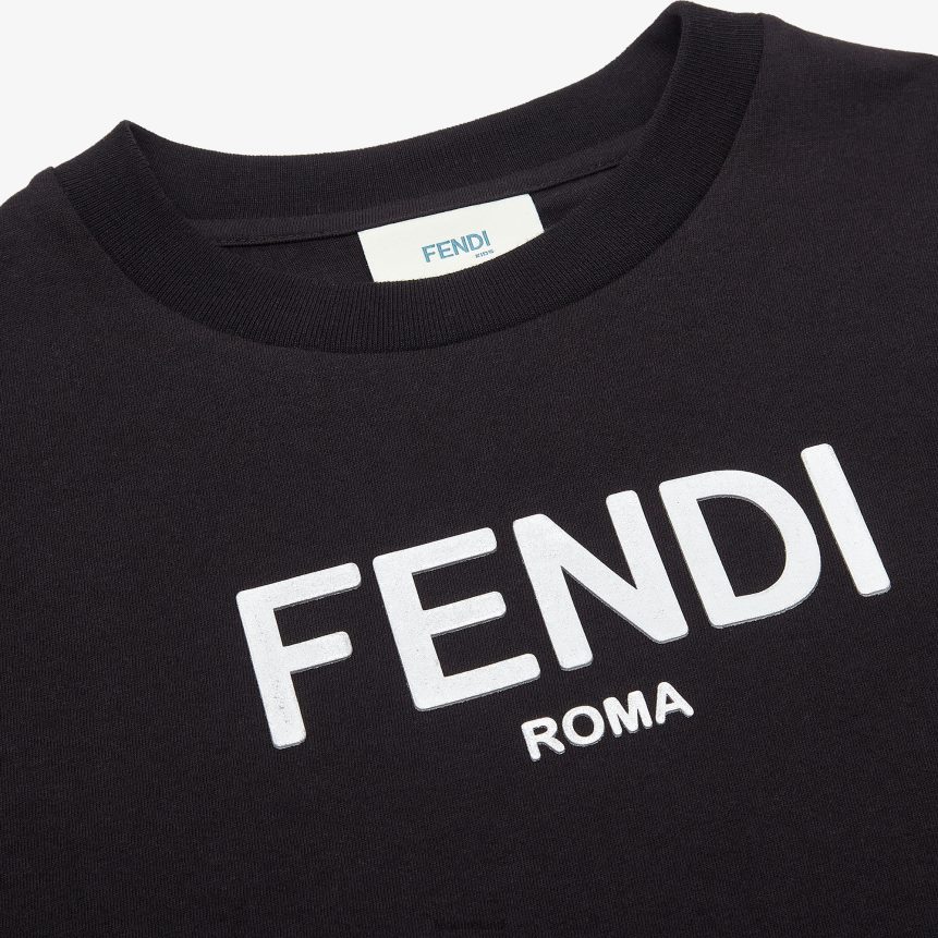 Fendi Kids Jersey Junior T-Shirt With Print R06TFR2867 Apparel Multicolor