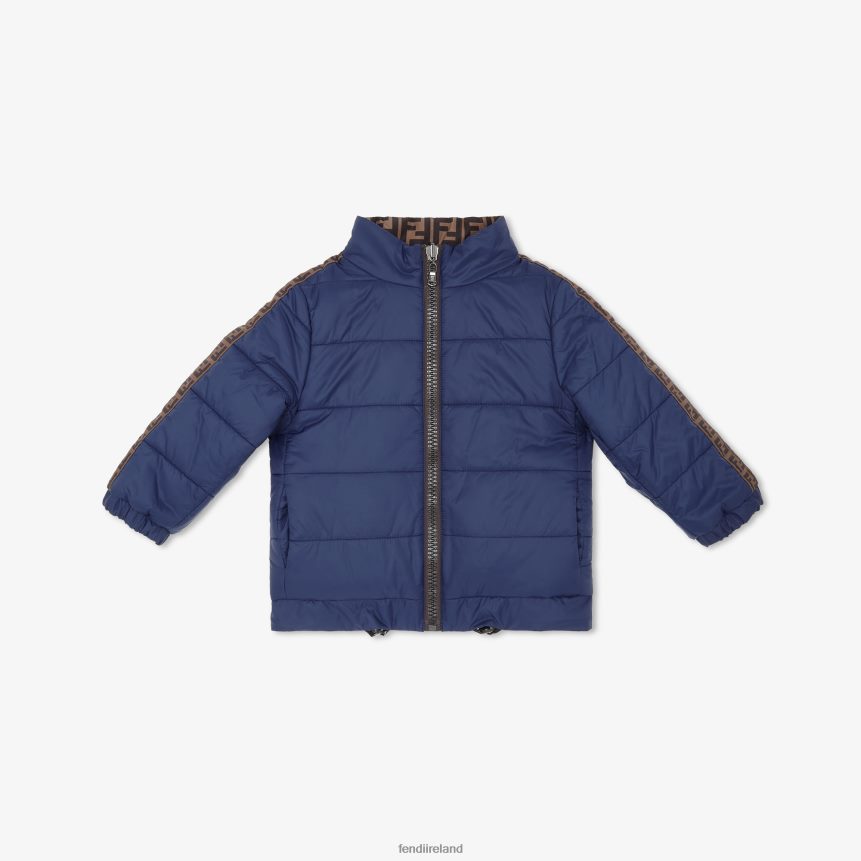 Fendi Kids Navy Reversible Down Jacket With Logo R06TFR2936 Apparel Fashion