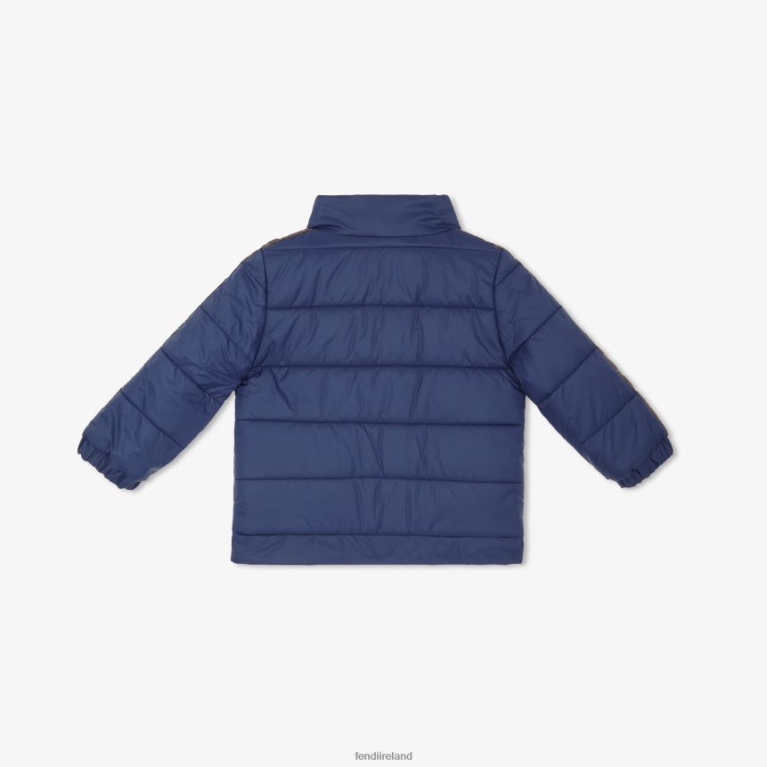 Fendi Kids Navy Reversible Down Jacket With Logo R06TFR2936 Apparel Fashion