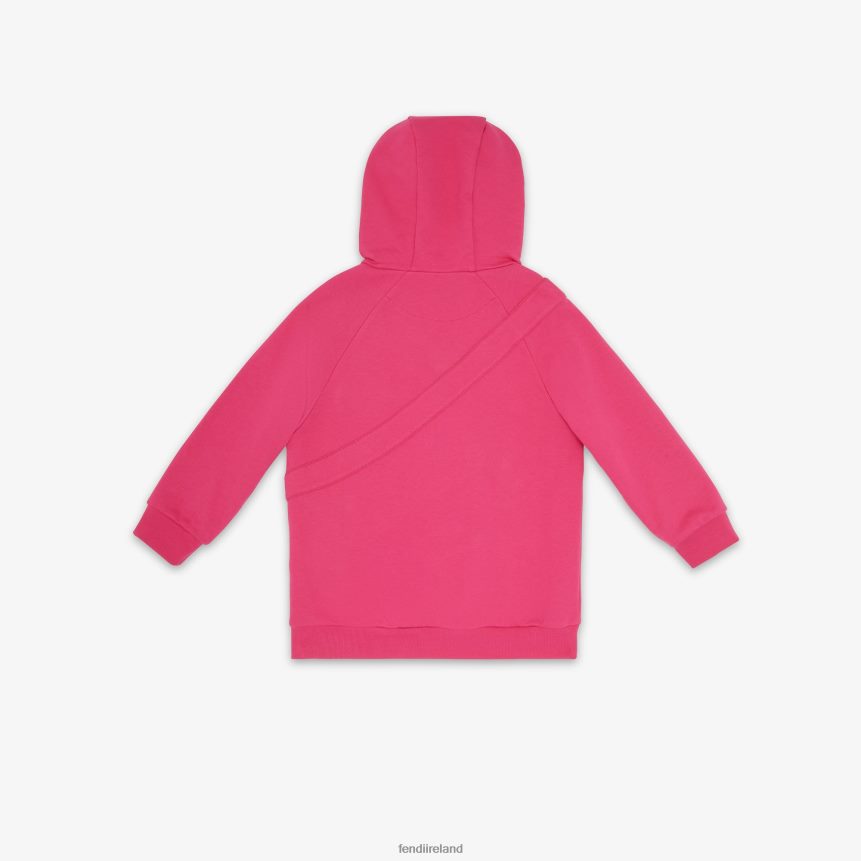 Fendi Kids Navy Sweatshirt With Large Baguette R06TFR2845 Apparel Blue