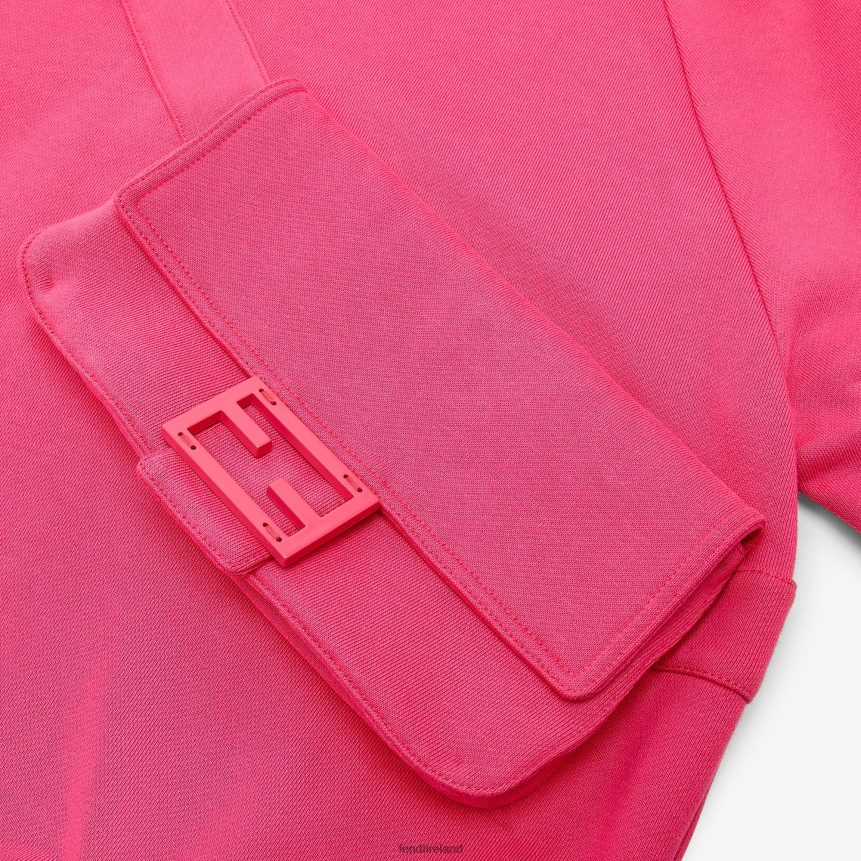 Fendi Kids Navy Sweatshirt With Large Baguette R06TFR2845 Apparel Blue