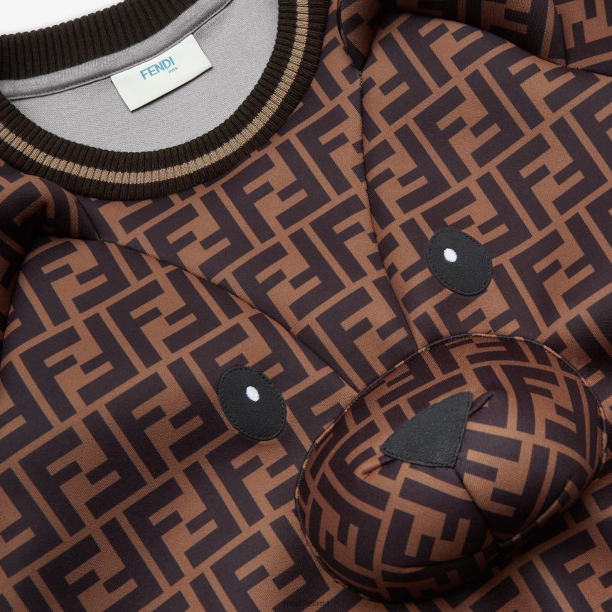 Fendi Kids Neoprene Junior Sweatshirt With Teddy Bear R06TFR2939 Apparel Fashion