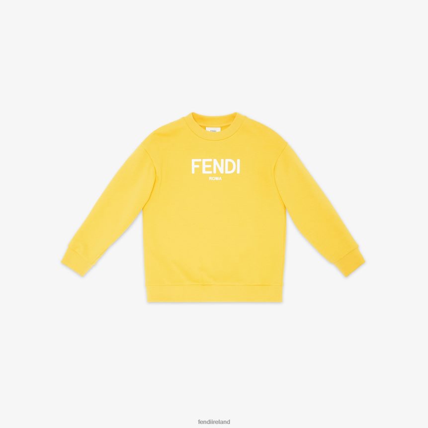 Fendi Kids Roma Sweatshirt R06TFR2898 Apparel Yellow