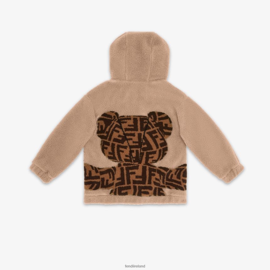 Fendi Kids Wool Teddy Bear Sweatshirt R06TFR2846 Apparel Beige