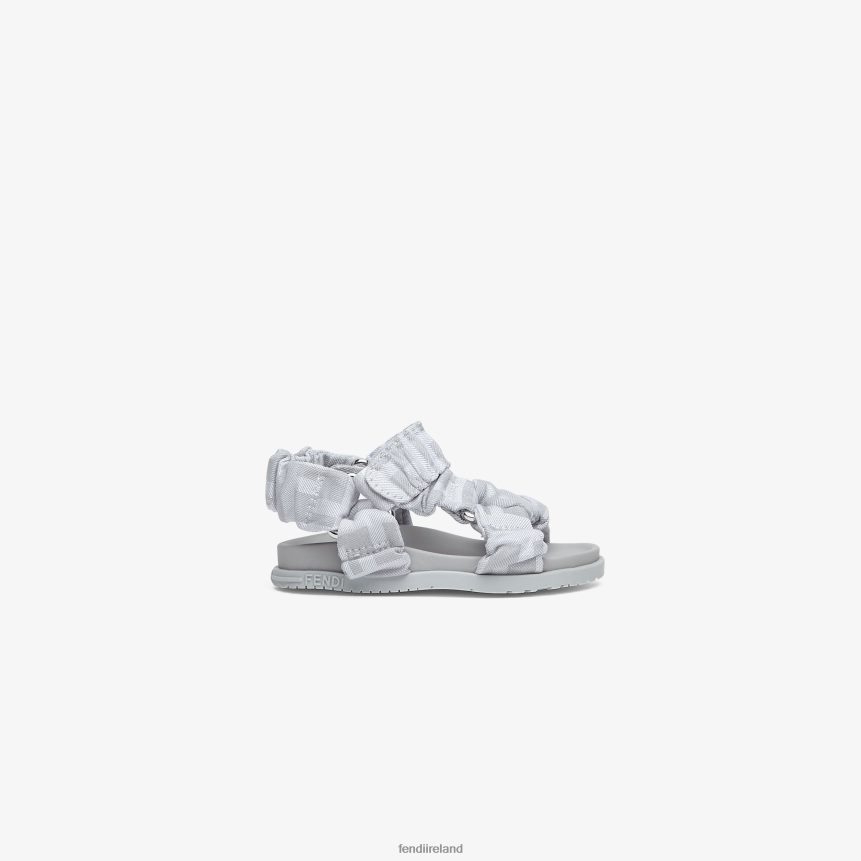 Fendi Kids Fabric First Steps Sandals R06TFR2794 Shoes Gray
