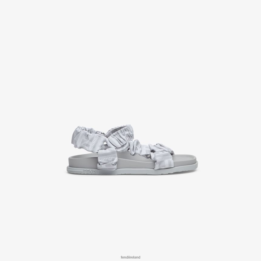 Fendi Kids Fabric Junior Sandals R06TFR2864 Shoes Gray