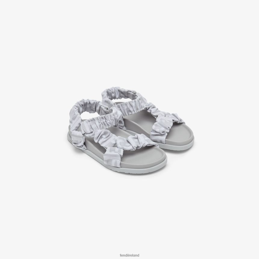Fendi Kids Fabric Junior Sandals R06TFR2864 Shoes Gray