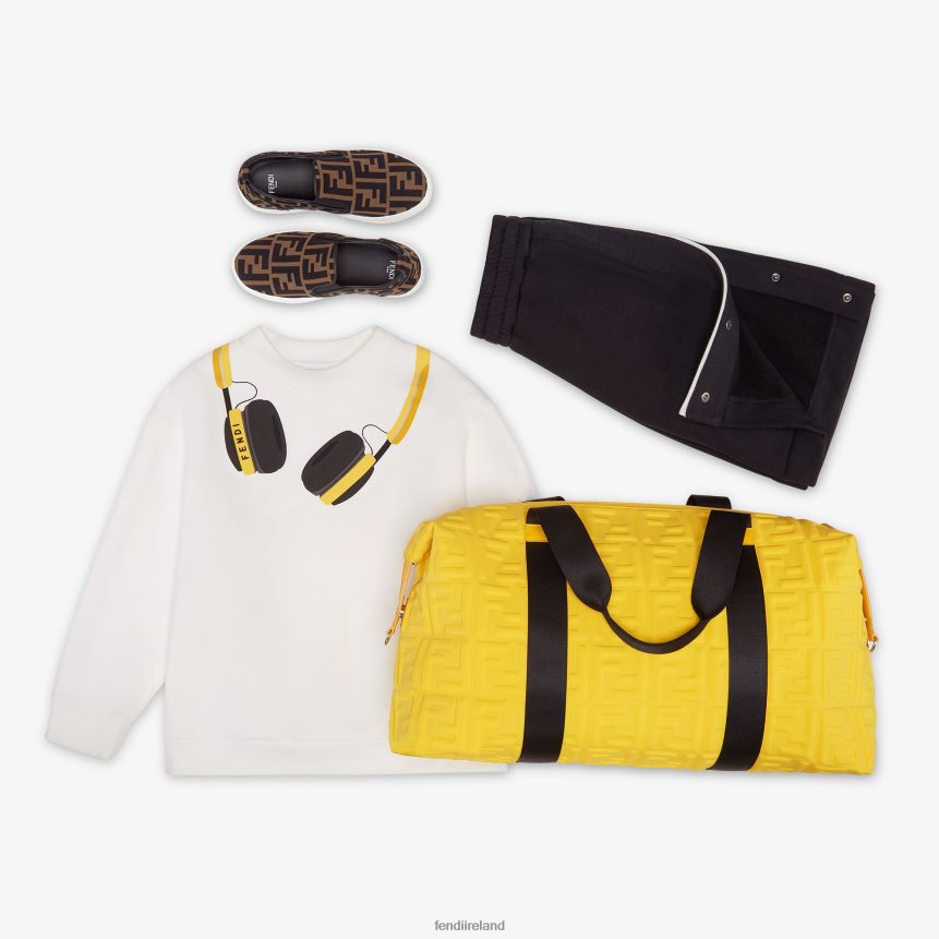 Fendi Kids Fabric Junior Slip-Ons With All-Over FF Logo R06TFR2917 Shoes Fashion