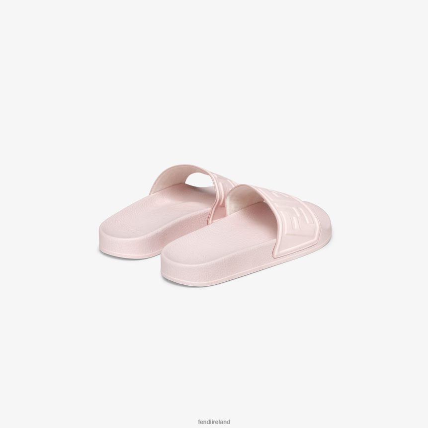 Fendi Kids Rubber Pool Slides With Logo R06TFR2913 Shoes Pink