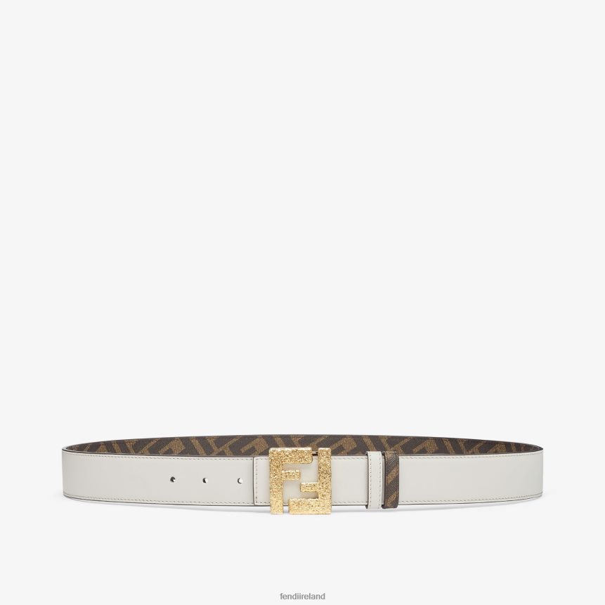 Fendi Men FF Leather Reversible Belt R06TFR2436 Accessories Gray