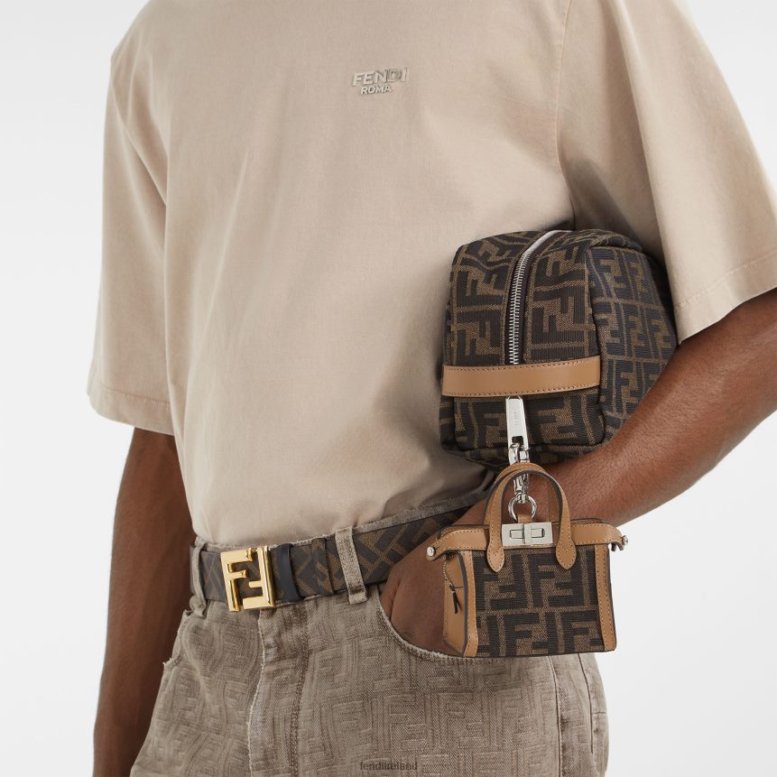 Fendi Men FF Rounded Leather Reversible Belt R06TFR2333 Accessories Black