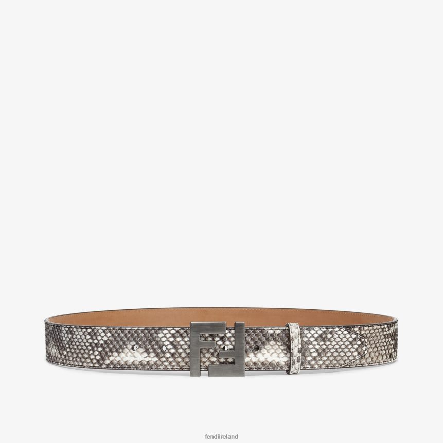 Fendi Men Python Leather Belt R06TFR2425 Accessories Gray