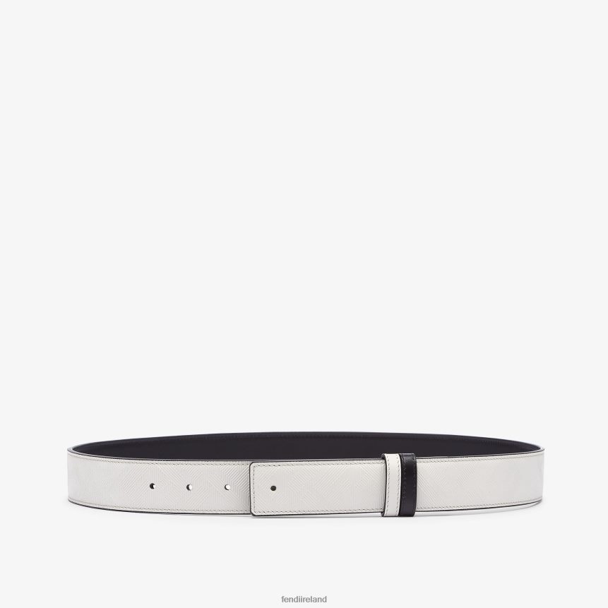 Fendi Men Shadow Leather Reversible Belt R06TFR2553 Accessories Gray