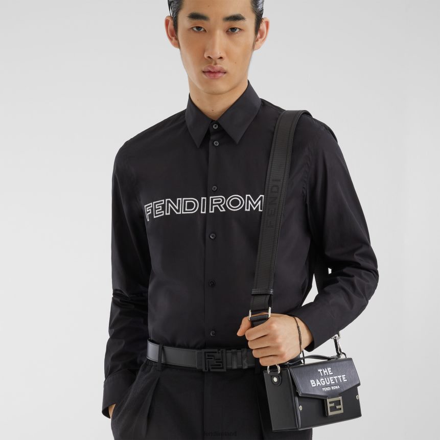 Fendi Men Squared FF Leather Reversible Belt R06TFR2377 Accessories Black