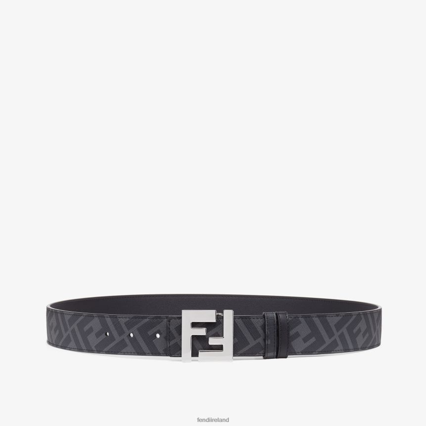 Fendi Men Squared FF Leather Reversible Belt R06TFR2441 Accessories Black