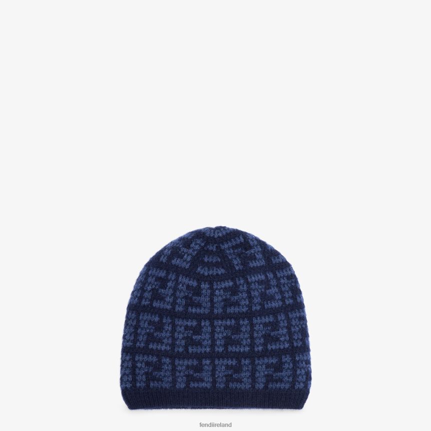 Fendi Men Cashmere Skullcap R06TFR2462 Accessories Blue