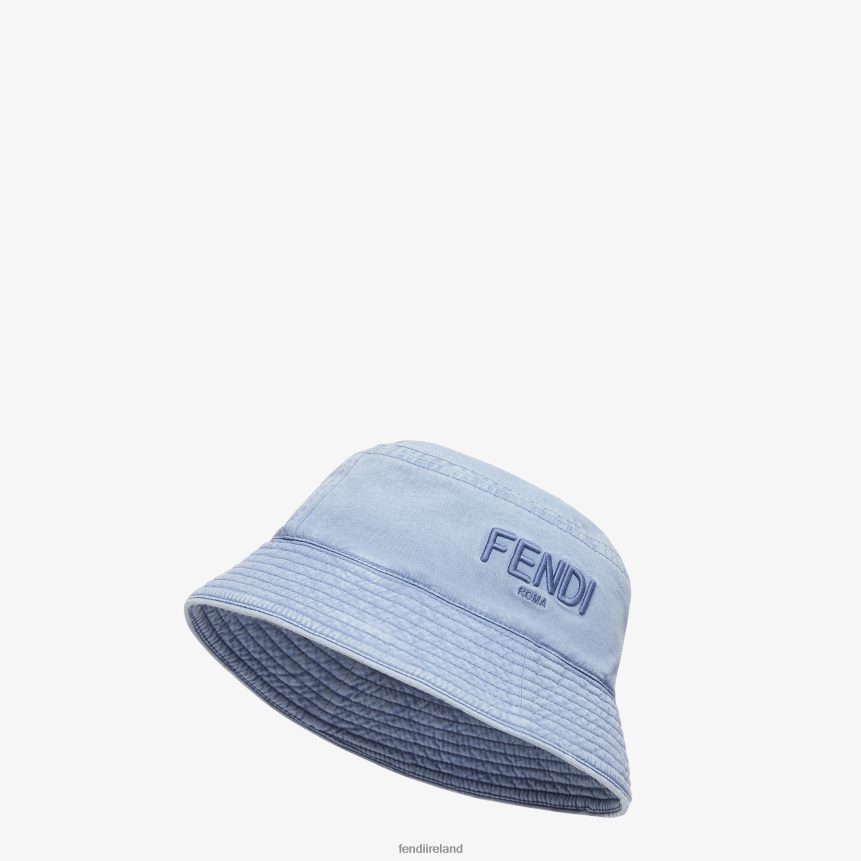 Fendi Men Cotton Fishing Style Hat R06TFR2402 Accessories Light blue