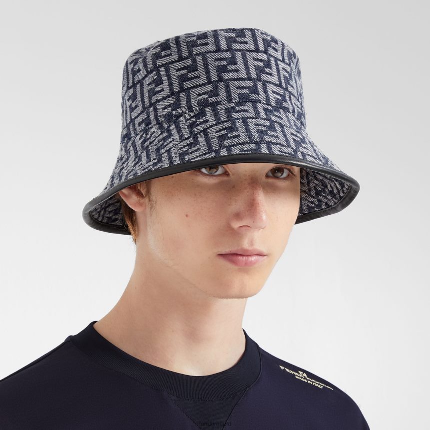 Fendi Men Denim Bucket Hat R06TFR2404 Accessories Blue