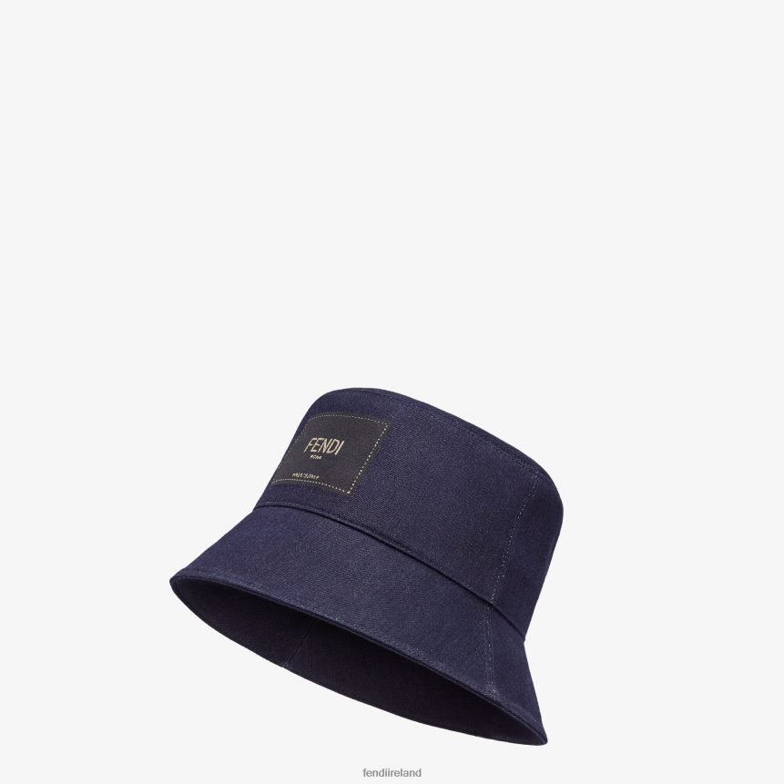 Fendi Men Denim Bucket Hat R06TFR2532 Accessories Blue