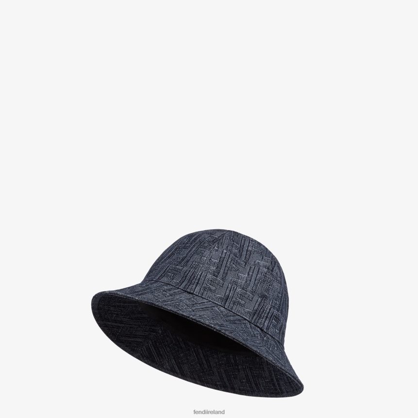 Fendi Men Denim Bucket Hat R06TFR2546 Accessories Blue