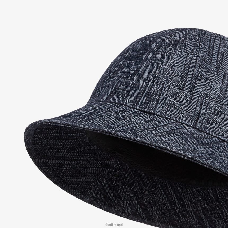 Fendi Men Denim Bucket Hat R06TFR2546 Accessories Blue
