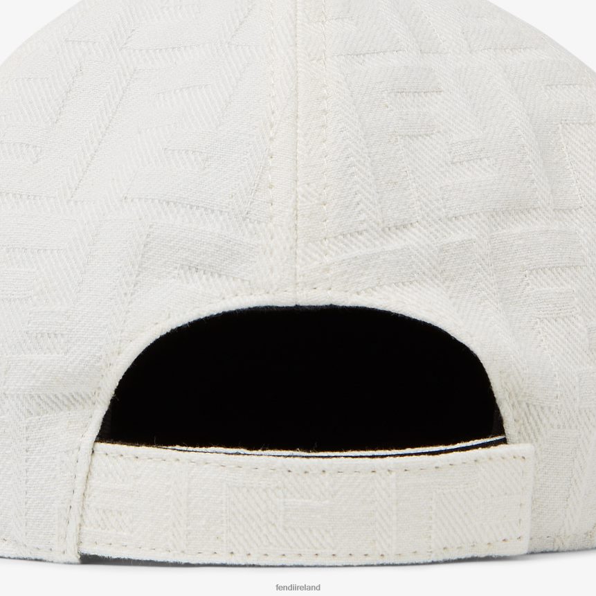 Fendi Men FF Cotton Baseball Cap R06TFR2412 Accessories White
