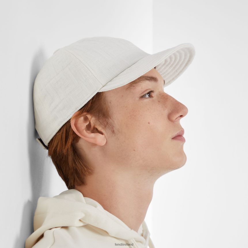 Fendi Men FF Cotton Baseball Cap R06TFR2412 Accessories White