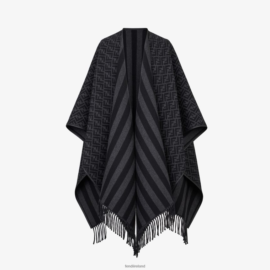 Fendi Men Cashmere Poncho R06TFR2540 Accessories Black