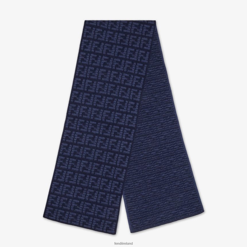 Fendi Men Cashmere Scarf R06TFR2464 Accessories Blue