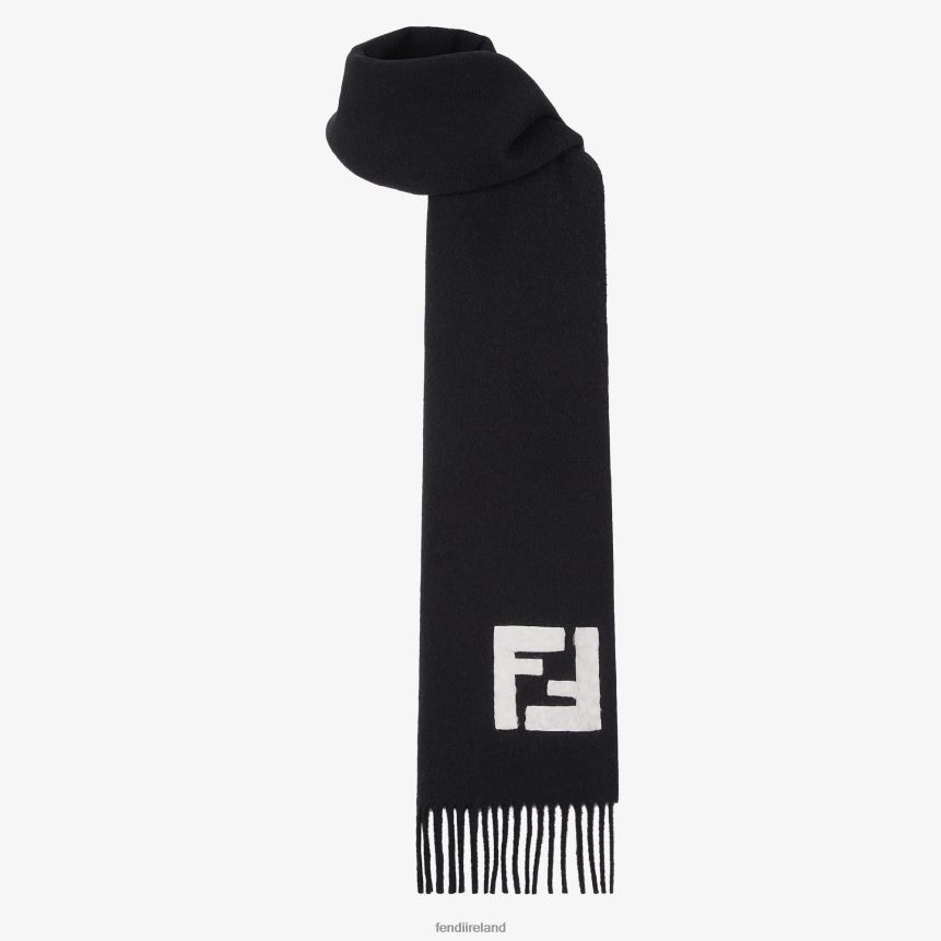 Fendi Men Wool And Cashmere Scarf R06TFR2479 Accessories Black