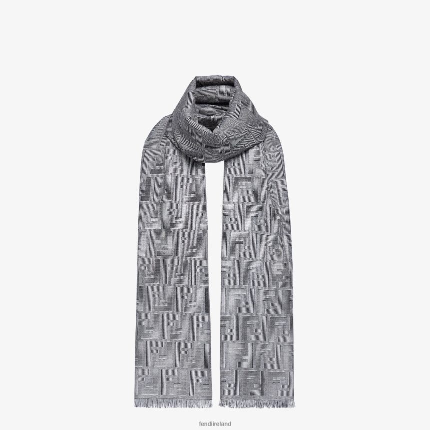 Fendi Men Wool And Silk Scarf R06TFR2545 Accessories Blue