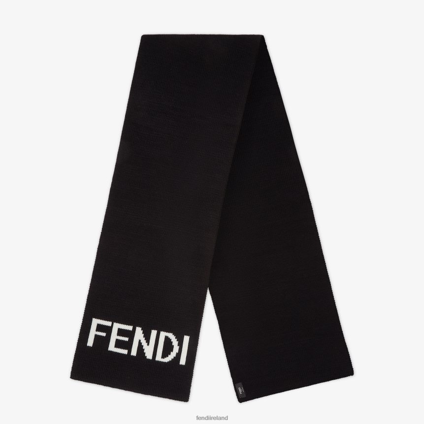 Fendi Men Wool Scarf R06TFR2453 Accessories Black