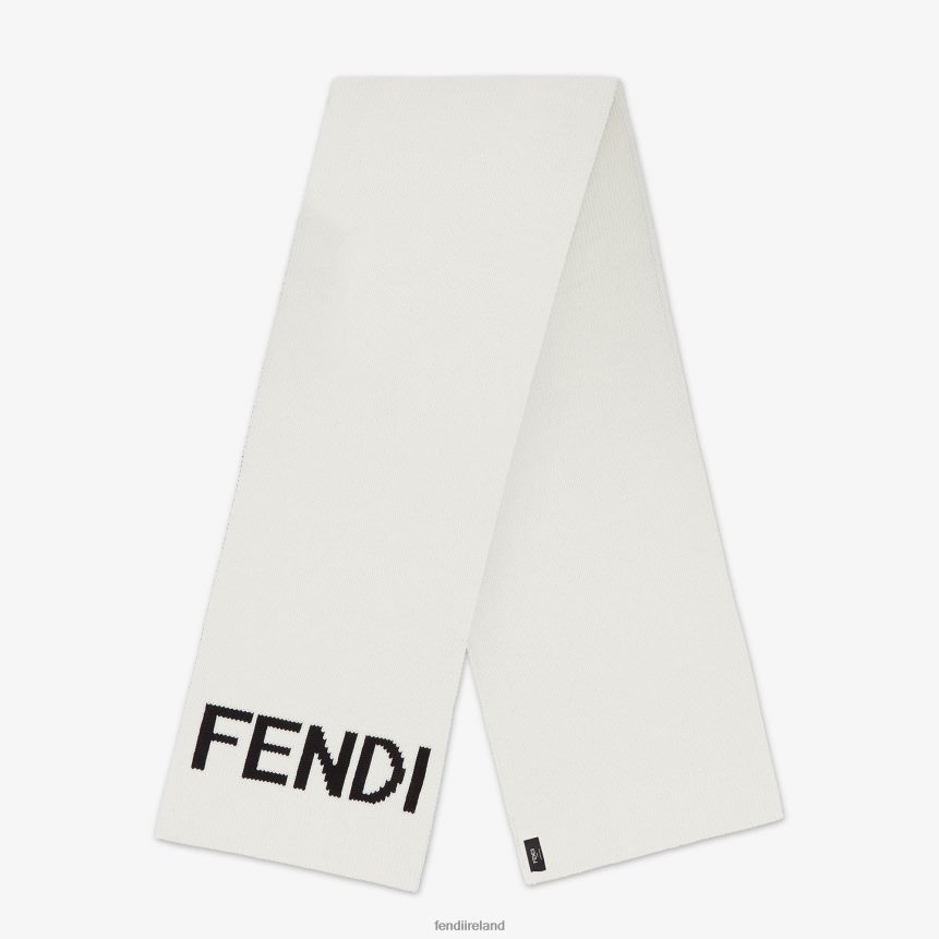 Fendi Men Wool Scarf R06TFR2520 Accessories White