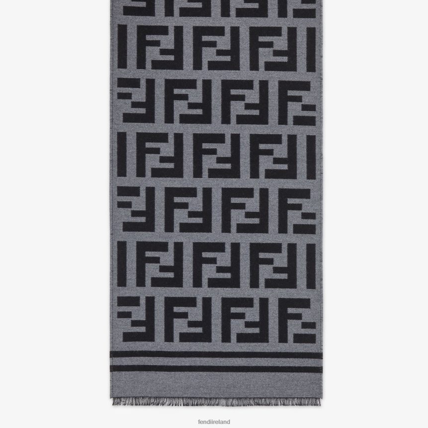 Fendi Men Wool Scarf R06TFR2530 Accessories Black