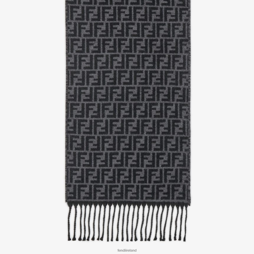 Fendi Men Wool Scarf R06TFR2531 Accessories Black
