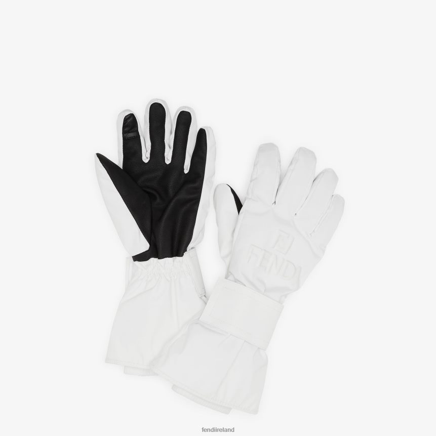 Fendi Men Tech Fabric Gloves R06TFR2195 Accessories White