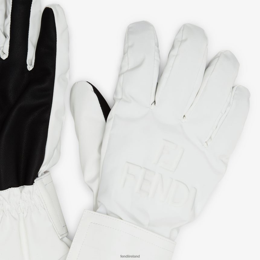 Fendi Men Tech Fabric Gloves R06TFR2195 Accessories White