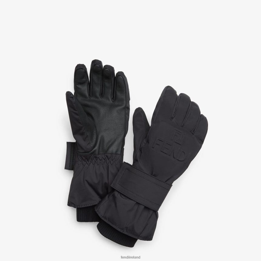 Fendi Men Tech Fabric Gloves R06TFR2210 Accessories Black