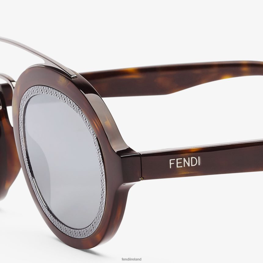 Fendi Men Havana Acetate Fashion Show Sunglasses With Lenses R06TFR2420 Accessories Fashion