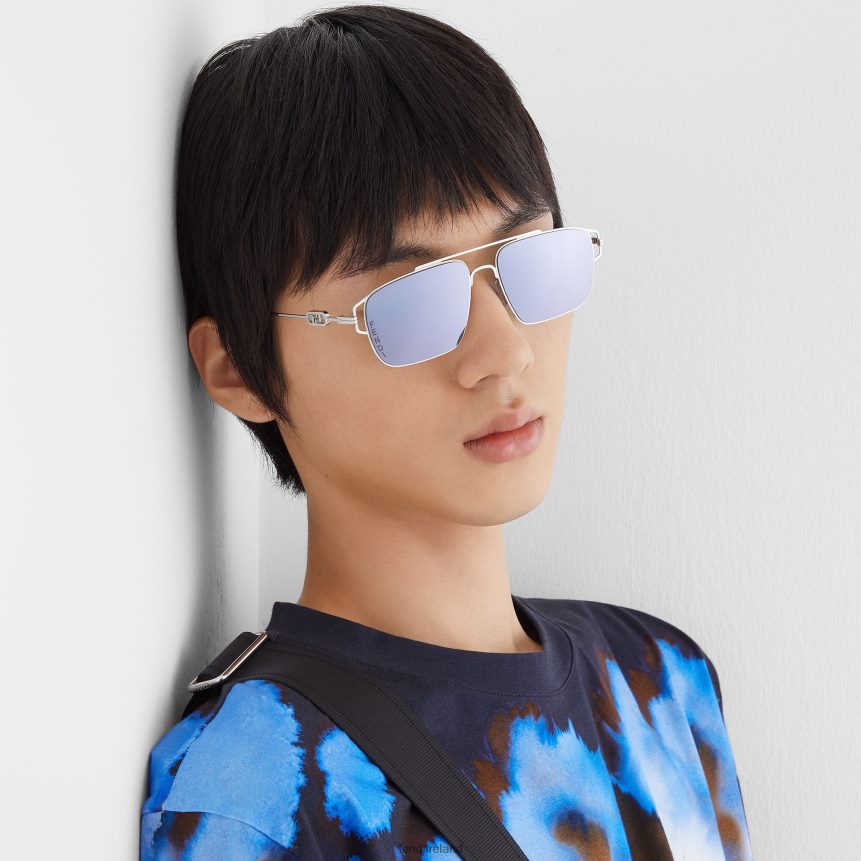 Fendi Men Palladium Metal Sunglasses With Lenses And Purple Mirror Effect R06TFR2454 Accessories Fashion