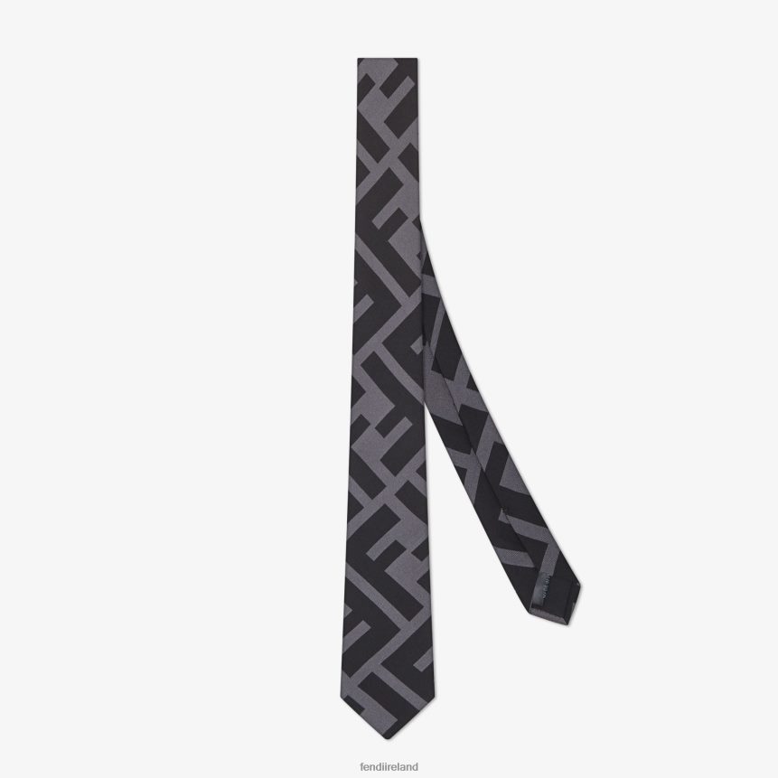 Fendi Men Silk Tie R06TFR2172 Accessories Black