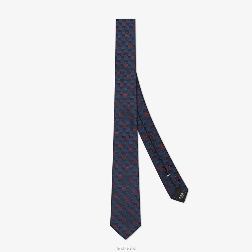 Fendi Men Silk Tie R06TFR2559 Accessories Blue