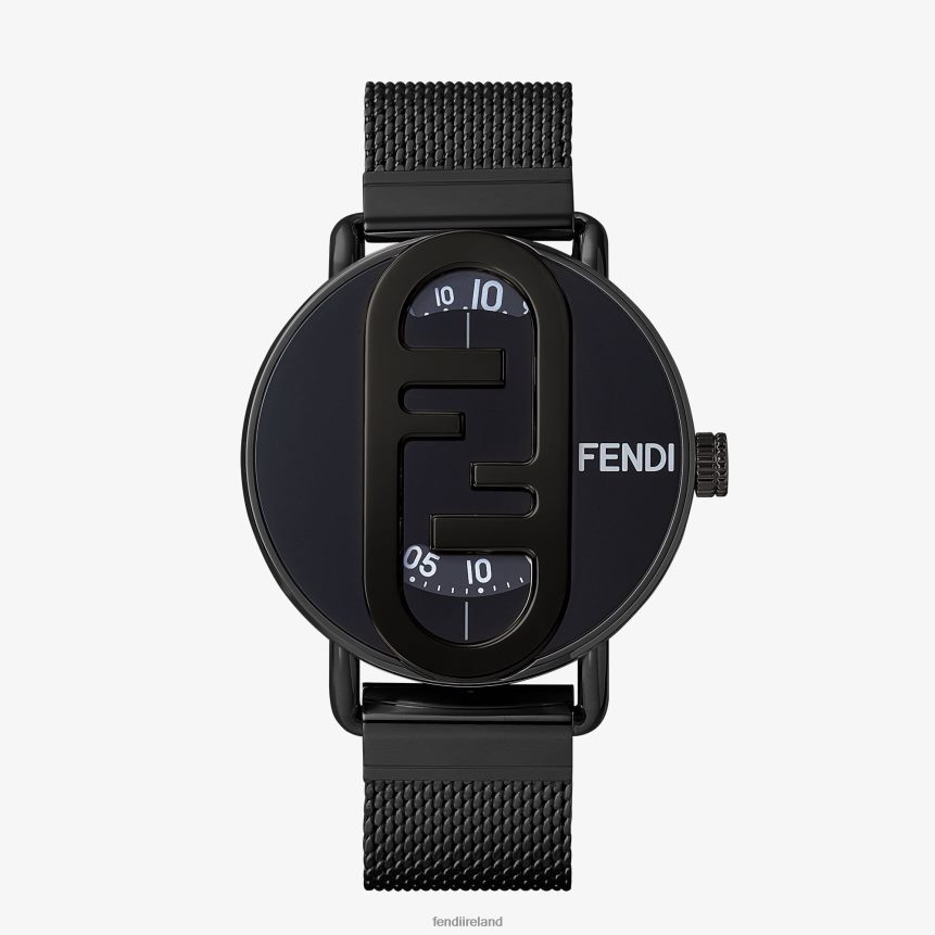 Fendi Men 42 mm - Round Watch With O'Lock Logo R06TFR2360 Accessories Black