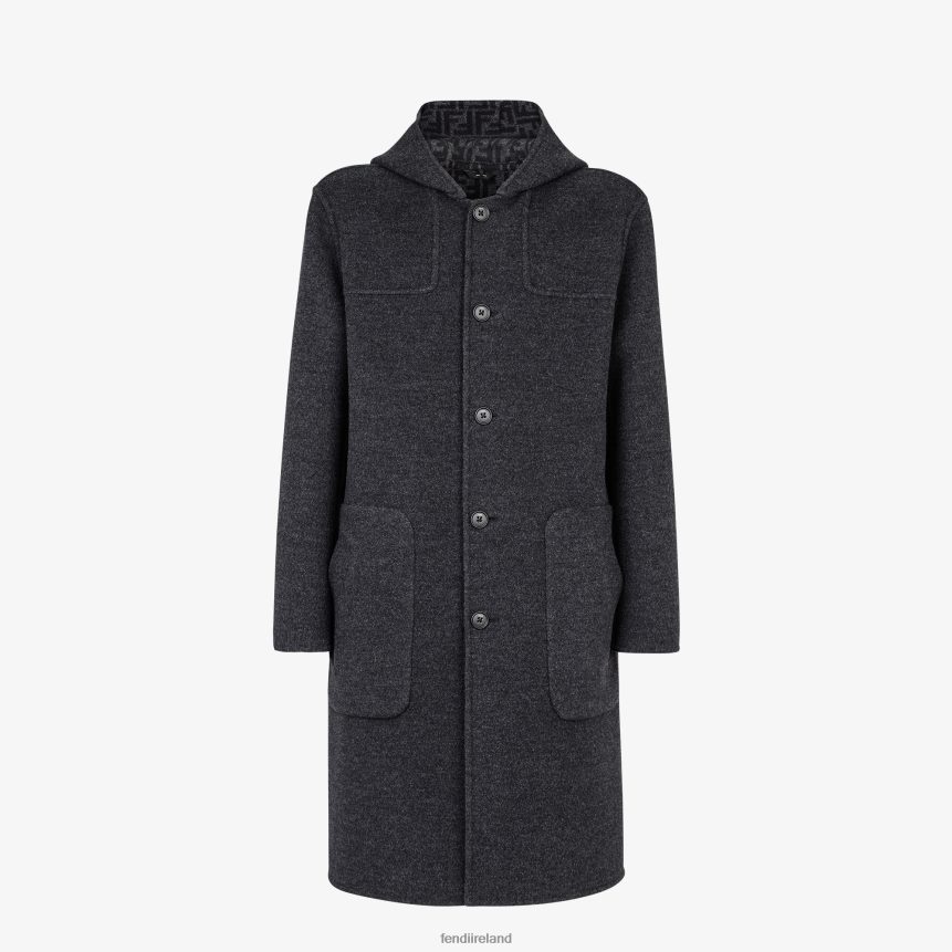 Fendi Men Wool Coat R06TFR2164 Apparel Gray
