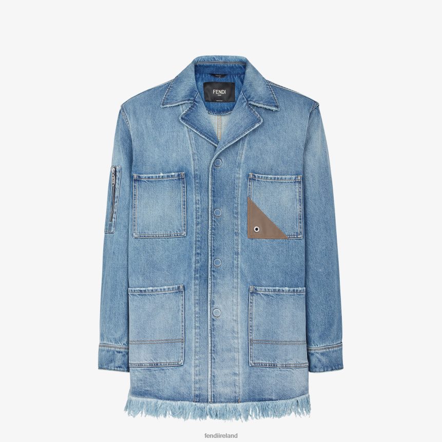 Fendi Men Denim Jacket R06TFR2020 Apparel Blue