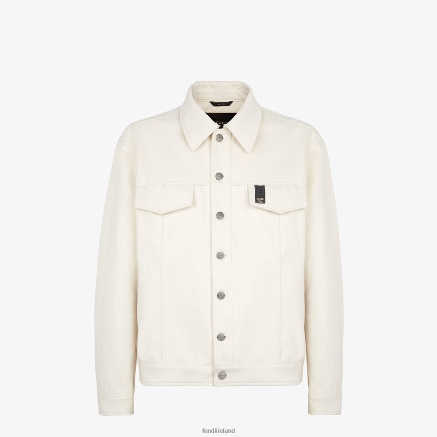 Fendi Men Denim Jacket R06TFR2119 Apparel White